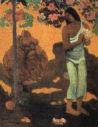 Paul Gauguin Woman Holding Flowers oil